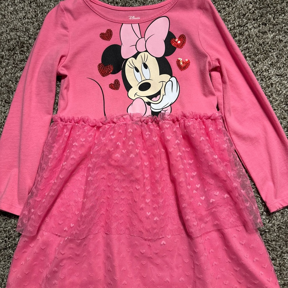 Disney Minnie Mouse Pink and Red Heart Dress